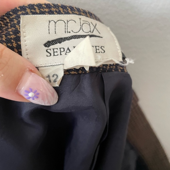 Vintage 100% Wool Canadian Made Woven Skirt Size 12 - Picture 14 of 15